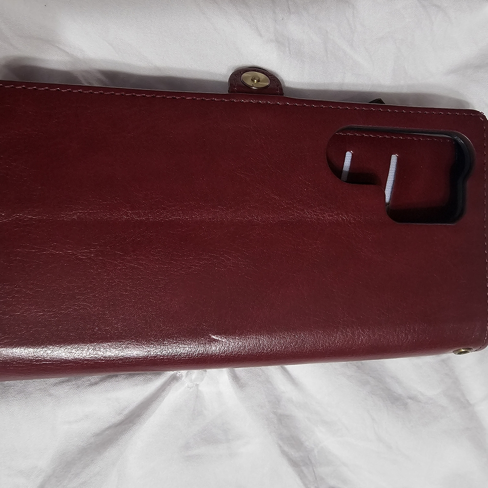 PU Leather Phone Case - Burgundy For Samsung Galaxy S23 Ultra